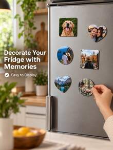 Personalized Photo Fridge Magnet, Customizable Round PVC Photo Frame, Suitable For Family, Couples, Pets, Christmas Decoration, Can Display Your Photos - Multicolor - View 4