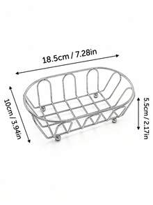 Large Mesh Storage Basket With 4 Elevated Feet, Modern Storage Tray, Unisex, Metal Storage Rack, Home Decor, Suitable For Office, Apartment, Dorm, Bedroom, Bathroom, Living Room, Desktop Vanity Accessories, Back To School Essential - Multicolor - View 11