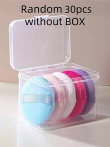 Random 20/30pcs Bulk Powder Puff Set, Cushion Sponge Powder Puff, Super Soft Crystal Velvet Set, Skin-Friendly Soft Bulk Powder Puff (No Box), Makeup Sponge, Makeup Tool, Travel Essential, Affordable - Multicolor - View 10