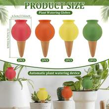 8pcs Clay Watering Spikes - Automatic Watering System For Holiday Plant Care | Suitable For Indoor/Outdoor Garden And Office Use | Decorative And Practical - Multicolor - View 6