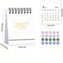 تقويم مكتبي إنجليزي صغير 2027 - ديكور مكتبي بسيط بأسلوب موراندي، تقويم جيب محمول، متوفر بألوان متعددة - تقويم - مشاهدة 9