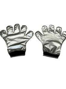 2/4pcs Sauna Gloves & Foot Covers, Blue & Silver Coated Lining, Elastic Reusable Ankle Socks, Suitable For Gym Workout & Fitness Training - Multicolor - View 5
