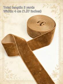 Light Brown Velvet Ribbon, Single-Sided 3 Yards/5 Yards Continuous Length, 0.39 Inches To 1.57 Inches Wide, Suitable For Gift Wrapping, Bows, Wedding Bouquets And Holiday Decorations - Light Brown Ribbon - View 10