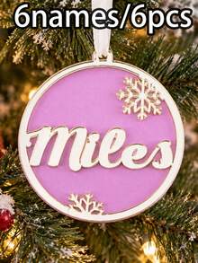Custom Name Acrylic Christmas Ornament, Personalized Snowflake Tree Decoration, Festive Round Hanging Decor, Customized Wall Ornament And Bag Charm, Customizable Holiday Party Decoration, Christmas Tree Decorations, Christmas Gift For Family Friends - Style a - View 26