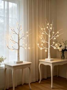 1PC/2pcs Sakura Birch Tree LED Light 60CM 24 Lights Battery & USB Dual Power Desktop Tree Lamp For Birthday Gift, Proposal Scene Decoration, Atmosphere Lighting - Warm White - View 2