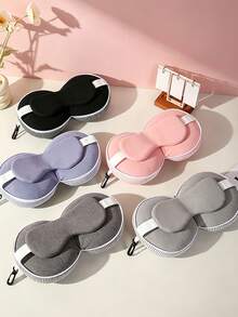 Striped Portable Travel Eye Mask With Storage Box, Soft Breathable Sleep Mask, Unisex, Adjustable Strap Light-Blocking Eye Mask, Suitable For Airplane Naps And Nighttime Sleep - Multicolor - View 6