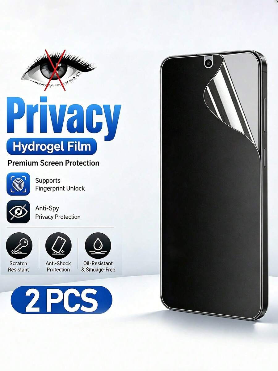 2 buah Pelindung Layar Hidrogel Privasi, Kompatibel dengan Google Pixel 11 Pro XL 11a 10 9 Pro XL 8 8 Pro 8a 7 7a 7 Pro 6 6a 6 Pro, Bukan Kaca Tempered, Anti Gores, Pemasangan Mudah, Film Fleksibel Ultra Tipis - Clear - View 1