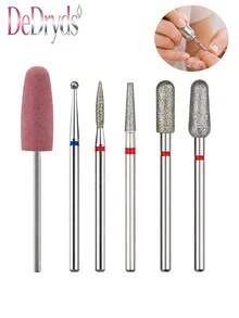 DeDryDS 6件組鑽石砂磨甲片鑽頭 繭皮拋光研磨頭 電動美甲套組，適用於去除壓克力指甲與凝膠指甲，適合居家與沙龍使用 - 彩色 - 查看 2