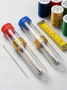 40/20/15pcs Large Eye Steel Sewing Needle Set, Hand Sewing Needles For Home Use, Large Eye Needle Threader Set, Traditional Large Eye Steel Needles For Elderly Hand Sewing Clothes And Quilts (Needle Case Color/Red And Blue Random), Fine Long Hand Sewing Needles For Clothes, Quilts And Embroidery, Multi-Functional Large Eye Needle Set, Home Hand Sewing Needles, Extra Large Hole Needles Suitable For Elderly Sewing Quilts - Multicolor - View 7