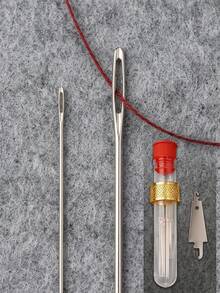 40/20/15pcs Large Eye Steel Sewing Needle Set, Hand Sewing Needles For Home Use, Large Eye Needle Threader Set, Traditional Large Eye Steel Needles For Elderly Hand Sewing Clothes And Quilts (Needle Case Color/Red And Blue Random), Fine Long Hand Sewing Needles For Clothes, Quilts And Embroidery, Multi-Functional Large Eye Needle Set, Home Hand Sewing Needles, Extra Large Hole Needles Suitable For Elderly Sewing Quilts - Multicolor - View 6