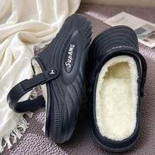 Pantuflas Acolchadas para Hombre, Cierre Completo, Uso Casa y Calle - Negro - Ver 4