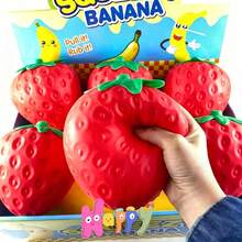 1pc Cute Large Strawberry Squishy, Slow Rebound Stress Relief Toy, Cheese Squishy, Dumpling Squishy, Fidget Toy - Multicolor - View 2