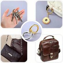 10/20/30 piezas Anillos de hebilla de resorte plano, anillos de metal para llaves, anillos de hebilla redondos, adecuados para llaveros, bolsas, carteras - Reemplazo de ganchos para llaveros, anillos para llaves DIY hechos a mano - 20 mm - Ver 6