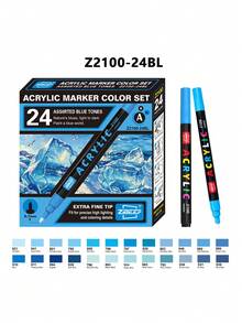 24 Colors/Box Creative Water-Based Paint Markers, Suitable For Doodling And Painting On Different Surfaces, Portable Multicolor Marker Set For Artists,School,A Gift For Friends - Sets - View 15