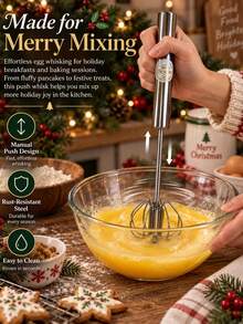 Christmas Holiday Baking, A Convenient And Easy-To-Use Handheld Mixer, Suitable For Cream, Eggs And More - Perfect Choice For Baking And Cooking. Christmas Kitchen Tools And Christmas Gifts. - Multicolor - View 5