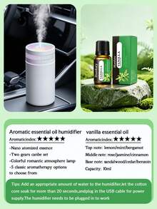 1 Set Black/White Car Humidifier With LED Ambient Light, USB Quiet Aromatherapy Humidifier, Suitable For Essential Oils (5 Fragrance Options), Applicable To Car, Office, Bedroom, Living Room, Study, Plant Room, Car Accessories Decoration, Set Includes 1 Humidifier And 1 Bottle Of Essential Oil, Suitable For All Car Models - A - View 29