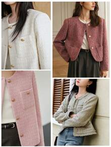 1-10pcs Hand-Sewn Pearl Buttons, Colorful Women's Sweater Knitwear Rhinestone Buttons, High-End Round Trench Coat Metal Buttons - A - View 9