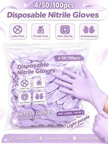 Disposable Black Nitrile Gloves, Suitable For Tattooing, Hairdressing, Pet Care, Kitchen Cleaning, Crafting, Home Cleaning And Other Scenarios, Practical Daily Use (No Box) - Black - View 7