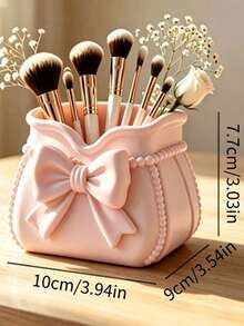 Tempat Kuas Makeup Pita Merah Muda Cetak 3D, Kotak Penyimpanan Kosmetik, Tempat Pena Meja Multifungsi, Rak Display Kecantikan Berbentuk Tas Makeup, Rak Penyimpanan Alat Makeup Meja Rias, Rak Penyimpanan Perawatan Kulit Kamar Mandi, Dekorasi Meja, Wadah Penyimpanan Kecantikan Gaya Feminin - MultiWarna - View 6