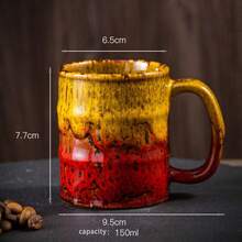 Vintage 150ml Coffee Cup & Tea Cup Dual Use, Colorful Gradient Creative Water Cup, Suitable For Home And Office Tea & Coffee Drinking, Unique Housewarming & Birthday Gift - Multicolor - View 11