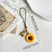 1/2pcs Swan & Sunflower Phone Charm Pendant, Couple Gift, Universal For Smartphones - Multicolor - View 6