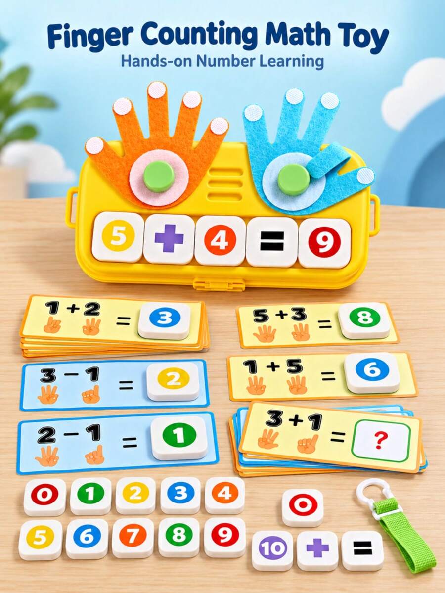 Finger Number Calculation Toy, Children's Addition And Subtraction Early Education Educational Toy, Math Cognitive Teaching Tool, Children's Math Finger Counting Toy, Addition And Subtraction Practice, Educational Desktop Toy Number Cognitive Finger Calculator, Addition And Subtraction Learning Educational Toy