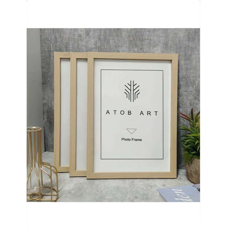 1pc Wooden Photo Frame, Suitable For Photo Wall, Sizes 10*15, 15*20, 20*25cm And A4, Wooden Colorful Photo Frame Stand, Can Be Used For Photo Decoration, Commemorative Gift, Birthday Gift, Graduation Gift, Etc. - A - View 1