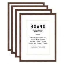 Mosearon 1 Set 30x40cm Photo Frame, 12x16in Certificate Frame, A4 Poster Frame Without Mat, Acrylic Transparent Panel, Suitable For Living Room, Bedroom, Gallery Wall Decor, Brown Frame For Picture Display Only - Brown - View 12