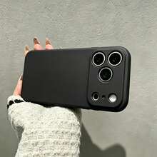 適用於 iPhone 18 Pro 18 Pro Max 的手機殼，液態矽膠相機保護軟橡膠套，超細纖維內襯，防震保護手機殼，相容於 17 Pro Max 16 Pro Max 15 13 14 Plus 11 12 Mini XS Max 7 8 Plus SE 2020 SE 2022 6 Plus 6S - 黑色 - 查看 3