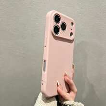 Casing Ponsel Silikon Cair Pelindung Kamera Karet Lembut dengan Lapisan Mikrofiber, Pelindung Anti Guncangan Kompatibel dengan iPhone 18 Pro 18 Pro Max, Kompatibel dengan iPhone 17 Pro Max 16 Pro Max 15 13 14 Plus 11 12 Mini XS Max 7 8 Plus SE 2020 SE 2022 6 Plus 6S, Hadiah Kembali ke Sekolah untuk Teman - Pasir merah muda - View 4