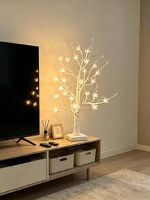 1PC/2pcs Sakura Birch Tree LED Light 60CM 24 Lights Battery & USB Dual Power Desktop Tree Lamp For Birthday Gift, Proposal Scene Decoration, Atmosphere Lighting - Warm White - View 5
