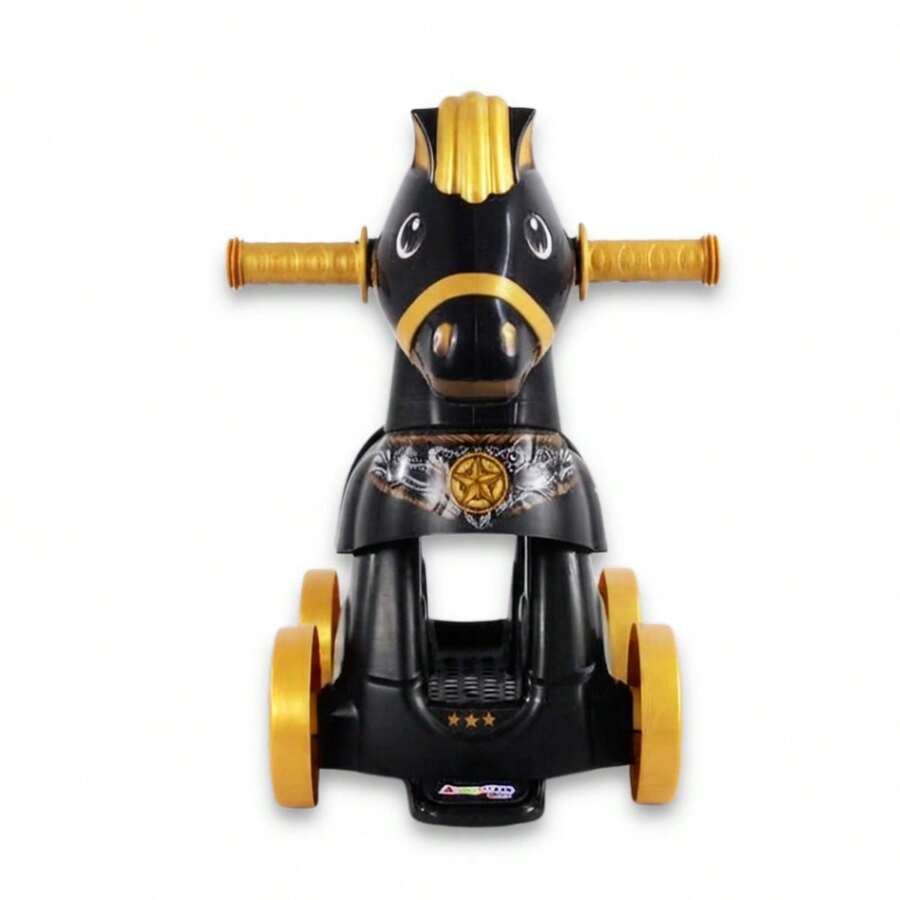Caballito Montable Con Luz y Sonido Princesa-Príncipe-Sheriff 168D Angelin - Negro - Ver 1