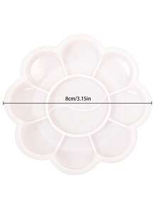 20pcs Mini Flower-Shaped Plastic Palette - Watercolor, Acrylic, Gouache, Oil Painting Art Color Mixing Tray - Multicolor - View 6