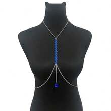 1pc Thin Chain Layered Body Chain, Skin-Friendly Material, Solid Color Body Chain For Women's Camisole Dress, Niche Slimming Body Jewelry - Multicolor - View 4
