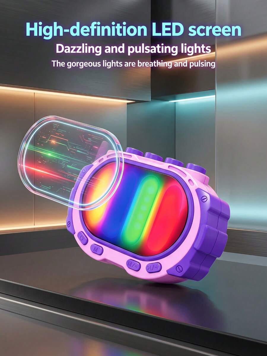 Mesin Permainan Ritme Genggam dengan Lampu LED Warna-warni, Mainan Permainan Latihan Kecepatan Jari, 4 Mode Permainan dan 20 Trek Ritme, Mainan Ujung Jari untuk Latihan Fokus dan Penghilang Stres, Hadiah Permainan Puzzle Edukatif untuk Remaja dan Anak-anak