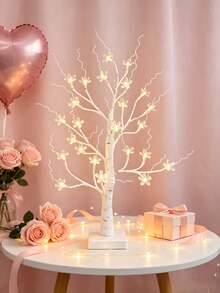 1PC/2pcs Sakura Birch Tree LED Light 60CM 24 Lights Battery & USB Dual Power Desktop Tree Lamp For Birthday Gift, Proposal Scene Decoration, Atmosphere Lighting - Warm White - View 7
