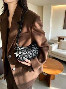 Ladies' New Versatile Underarm Bag - Korean Version With Diamond Pattern, Crossbody Bag, Solid Color, Easy And Elegant Texture, Single Shoulder Bag - Multicolor - View 1