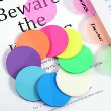 120pcs Transparent Sticky Notes, Round Transparent Index Stickers With Reusable Bookmarks, Aesthetic Markers, Office And School Supplies - A - View 2