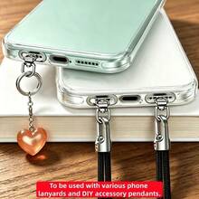 2-In-1 Compact Mini 360° Rotating Ultra-Thin Stainless Steel Phone Lanyard Clip + Ring Buckle, Multi-Color DIY Side-Hang Single-Hole Metal Connector Plate, Anti-Drop Finger Strap Phone Charm Decor, Creative Personalized Phone Lanyard Connector, Phone Case Back Adhesive Pad Fixed Bracket Universal Phone Accessory - Multicolor - View 3