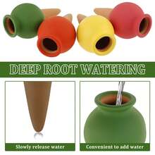 8pcs Clay Watering Spikes - Automatic Watering System For Holiday Plant Care | Suitable For Indoor/Outdoor Garden And Office Use | Decorative And Practical - Multicolor - View 7