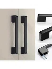 1/6 cái tay nắm tủ hợp kim nhôm màu đen, tay kéo ngăn kéo bàn trang điểm, núm cửa tủ quần áo, tay nắm phụ kiện nội thất - màu đen - Xem 7