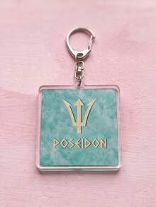 1Pc/12Pcs Greek Mythology Twelve Main Gods Theme Square Acrylic Keychains, Including Zeus, Hera, Ares, Athena, Apollo, Artemis, Hephaestus, Aphrodite, And Dionysus Mythological Symbol Design, Fashion Bag Pendant, Suitable For Mythology Fans Gift, Classic Collection, All Season Use - Multicolor - View 6