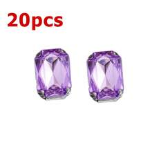 20 buah Rhinestone Akrilik Bentuk Segi Delapan, Persegi Panjang, dan Persegi Panjang Panjang Berwarna-warni, Dijahit Tangan, untuk Pembuatan Perhiasan DIY, Kerajinan Tangan, dan Aksesoris Pakaian. - WAQ0062 - View 9