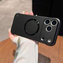 電鍍無框磁吸超薄手機殼，相容 iPhone 18 Pro Max 18 Pro，磨砂防震保護殼，相容 17 Air 16 15 13 12 14 Plus - 黑色 - 查看 5