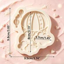 Hot Air Balloon Cloud Silicone Mold Non-Stick Fondant Candy Chocolate Baking Tool For Cake Decoration DIY,Candy Sugar Cupcake Topper, Soap, Candle - Light Grey - View 9