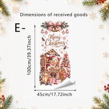1/6pcs Christmas Window Cling, Static Cling, Reusable, For Living Room Window, Santa Snowman Nutcracker Bear Gift Print, Holiday Window Decor - Christmas Window Film - View 16