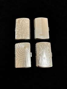 Vintage Metal Cigarette Case, Portable Men's Cigarette Box, Holds 16 100mm Cigarettes, Also Functions As Credit Card Holder/Unisex Wallet - Multicolor - View 3
