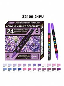 24 Colors/Box Creative Water-Based Paint Markers, Suitable For Doodling And Painting On Different Surfaces, Portable Multicolor Marker Set For Artists,School,A Gift For Friends - Sets - View 11