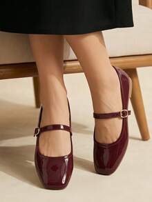 Women Flats - Burgundy - View 4