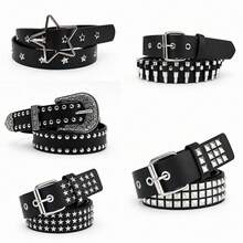 1pc Women's Rivet Spiked Punk/Goth Rock Style Casual Hip Hop Jeans Belt Summer, School - Multicolor - View 1
